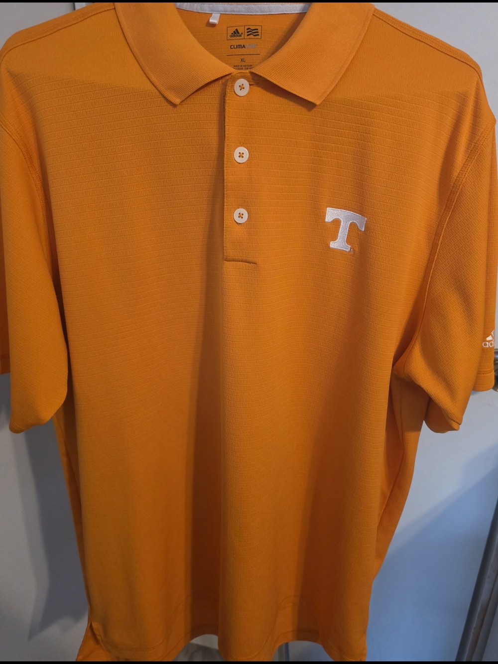 Adidas Men’s Orange Polo Shirt with 'T' Logo